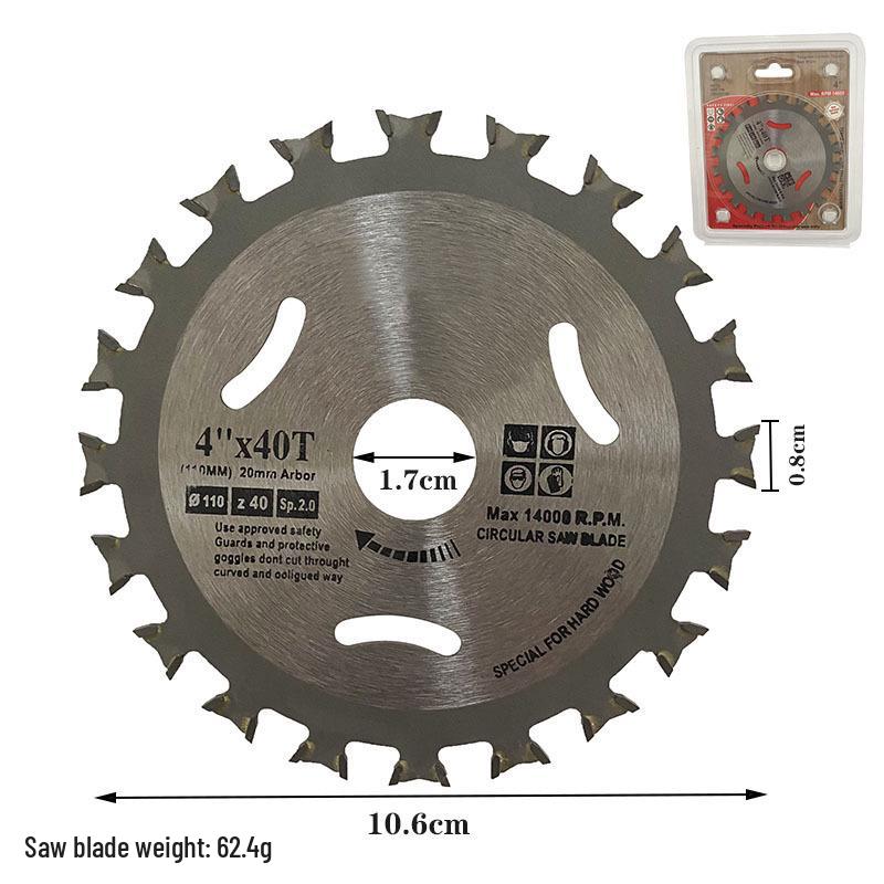 4" Bi-directional 40T Alloy Saw Blade for Wood & Marble, Double-sided, 110mm