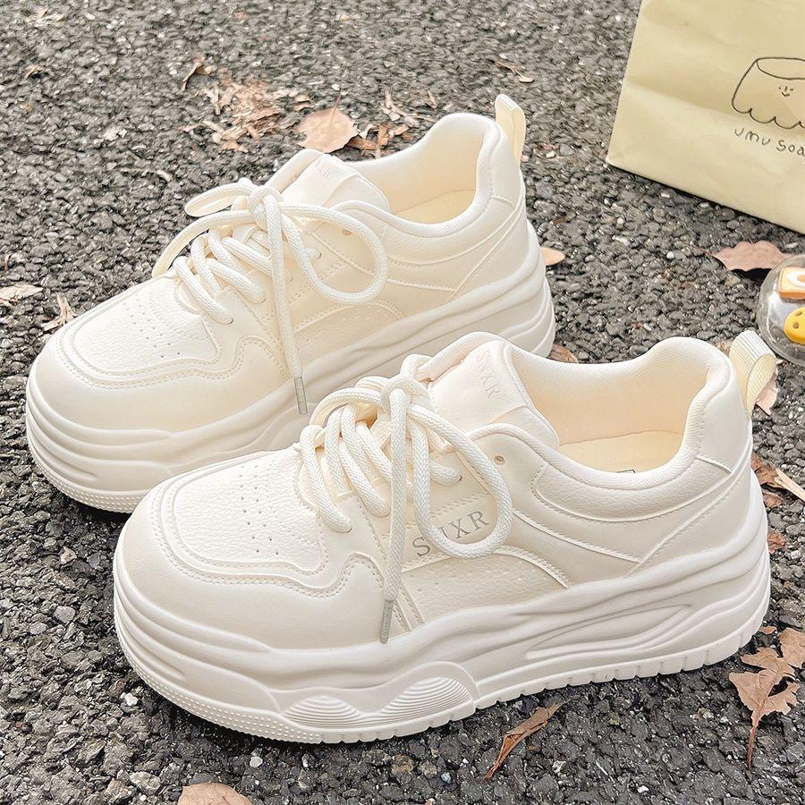 Women's New Breathable Thick-soled Heightening Board Shoes Are Versatile with Wide-leg Pants, Not Tired Feet and Light Casual Shoes