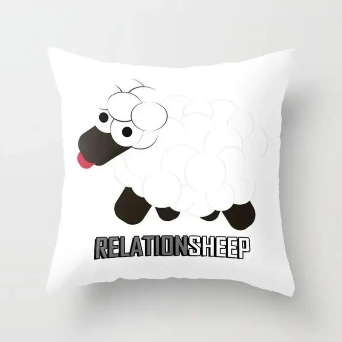 Cushion Cover Cartoon Sheep Peach Pillow   Home Decor Moda