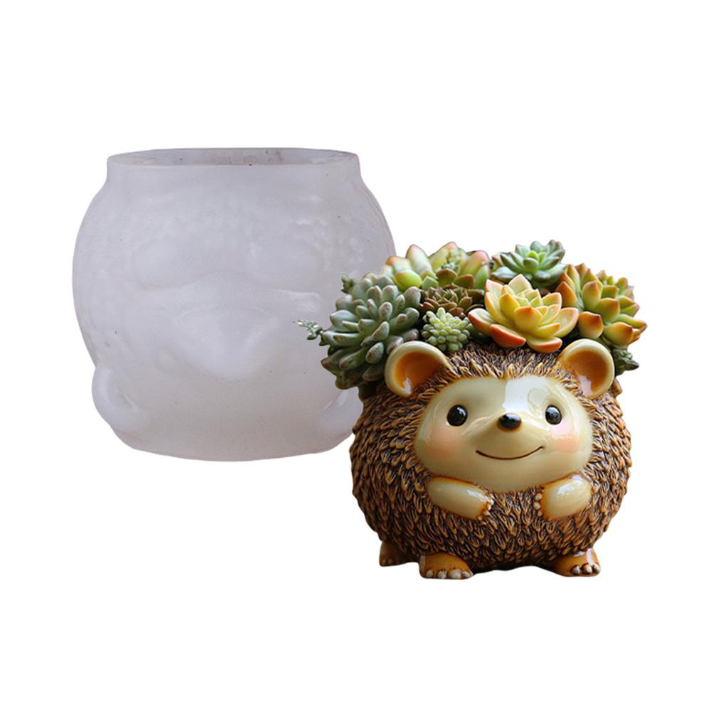 Reusable Silicone Hedgehog Mold Silicone Texture for Handmade Resin Art Crafting Decorative Planters Unique Gift Ideas