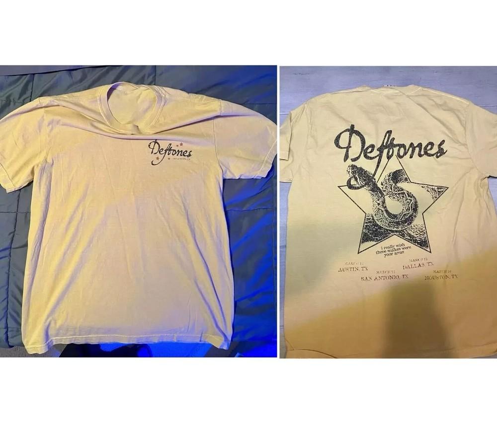 NEW Deftones Texas Exclusive Double Sided 2025 Tour reprint Shirt LI1594 Unisex T-Shirt S