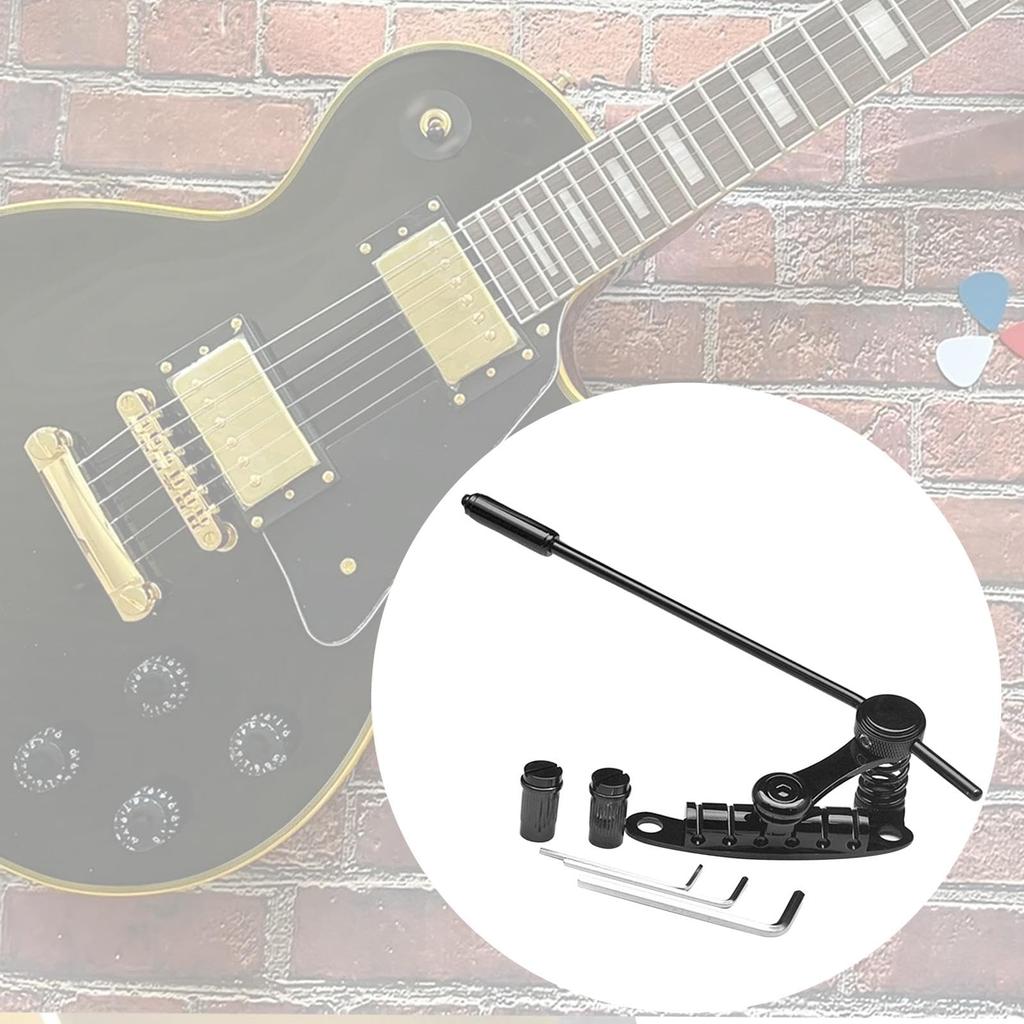 HuadaXtai Electric Guitar Tremolo Bridge Stop Bar Black Durable Bridge Parts Show Use Vibrato