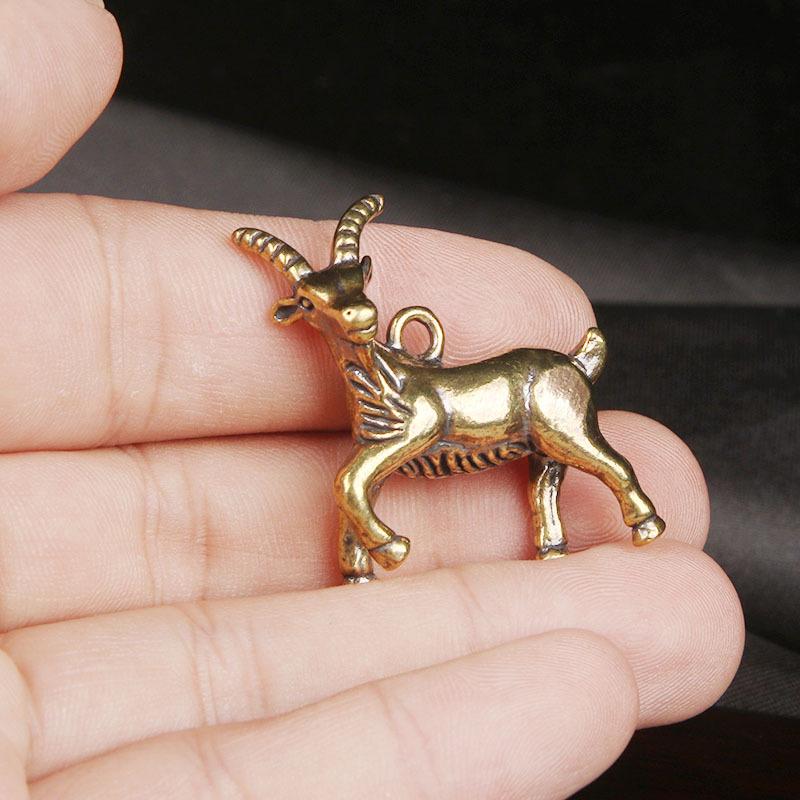 2027 Year Of Chinese Zodiac Goat Lucky Pendant Keychain Copper Feng Shui Wealth Key Ring Women Men Bag Charm Jewelry Gift