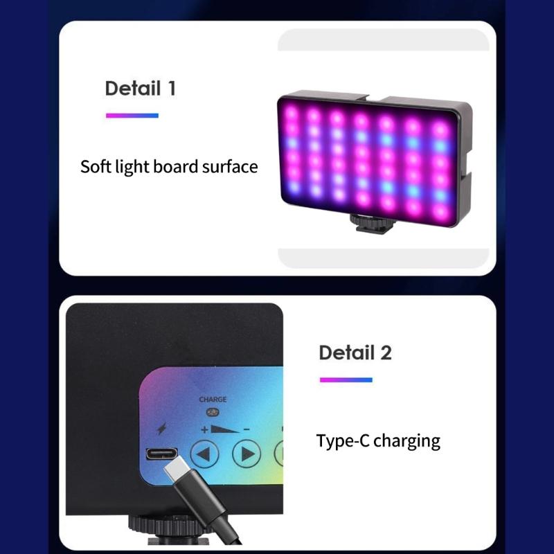 Handy-Licht LED Dimmbares Selfie-Licht für Handy und Kamera mit 1800mAh Akku 3 Lichtmodi für Fotografie Video