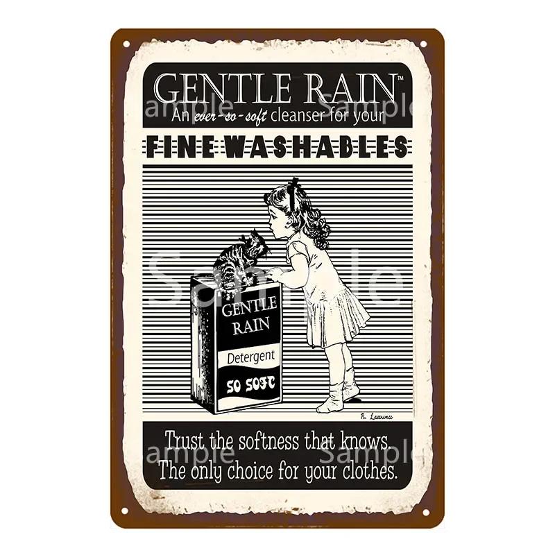 Kitchen Plaques Laundry Vintage Metal Plates Pub Cafe Bar Decorative Signs Wall Stickers Tip Board Art Poster Home Decor YL
