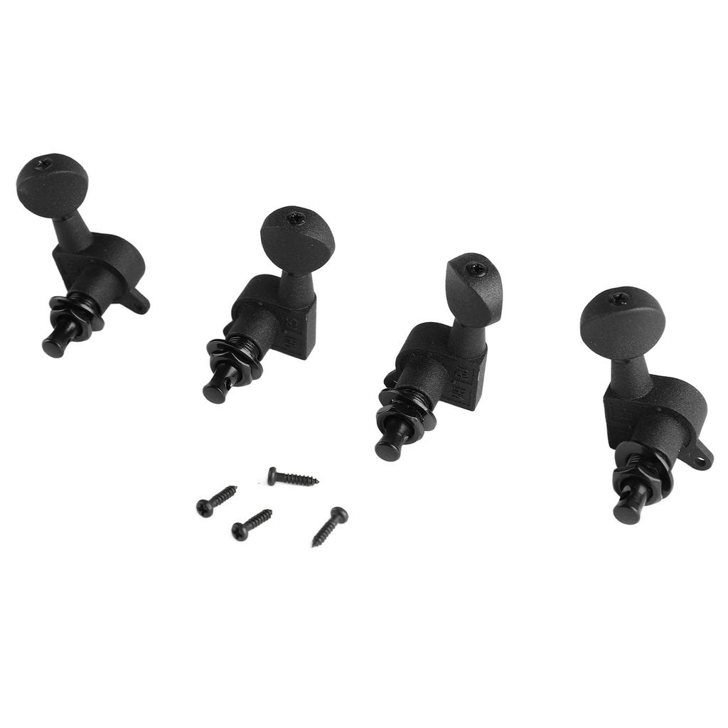 4 String Ukulele Peg with Screws Full Closed Ukulele Knob Tuning Button Left and Right Matte Black