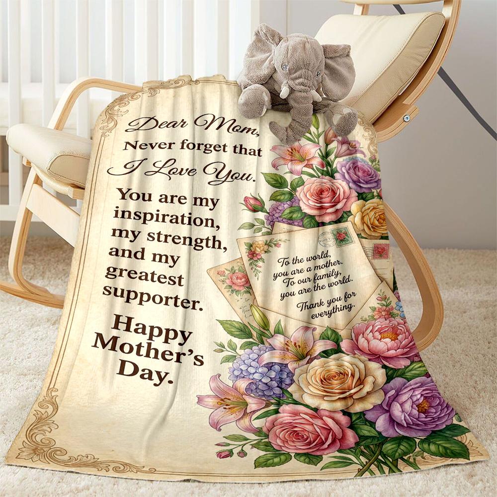 Mother's Day Greeting Blanket Suitable for sofas,travel, living rooms also a good gift for friends and family Suitable for all seasons.