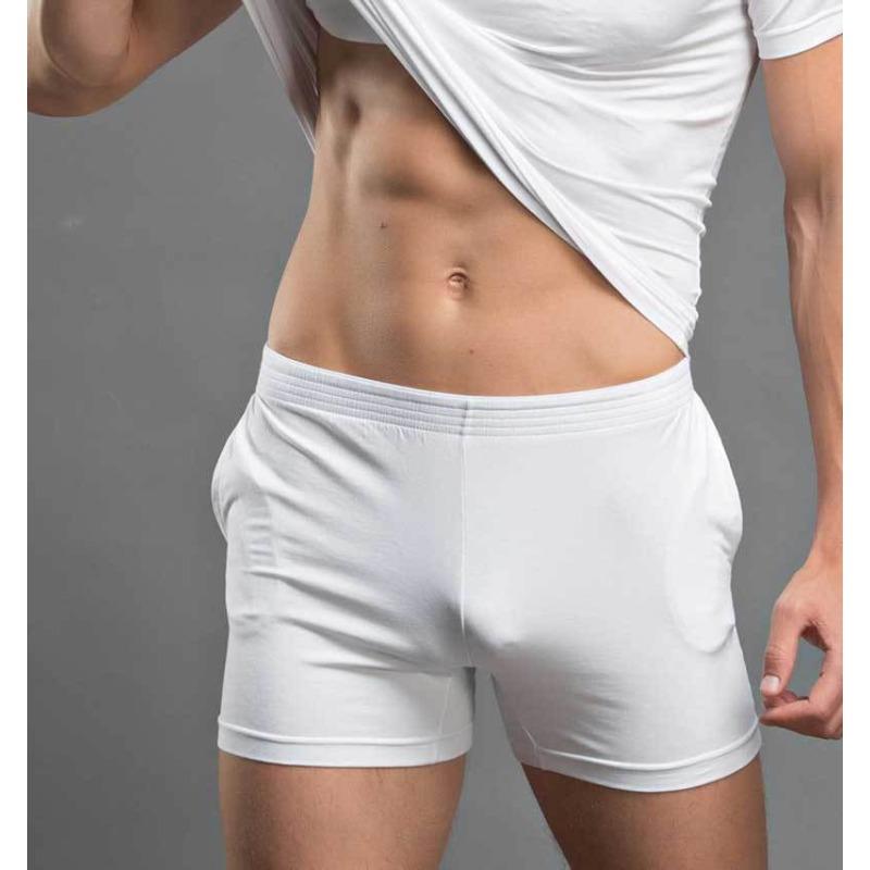 SUPERBODY Мужские шорты из модала Удобные домашние брюки Пижамные штаны Домашние однотонные шорты Мужские M белый