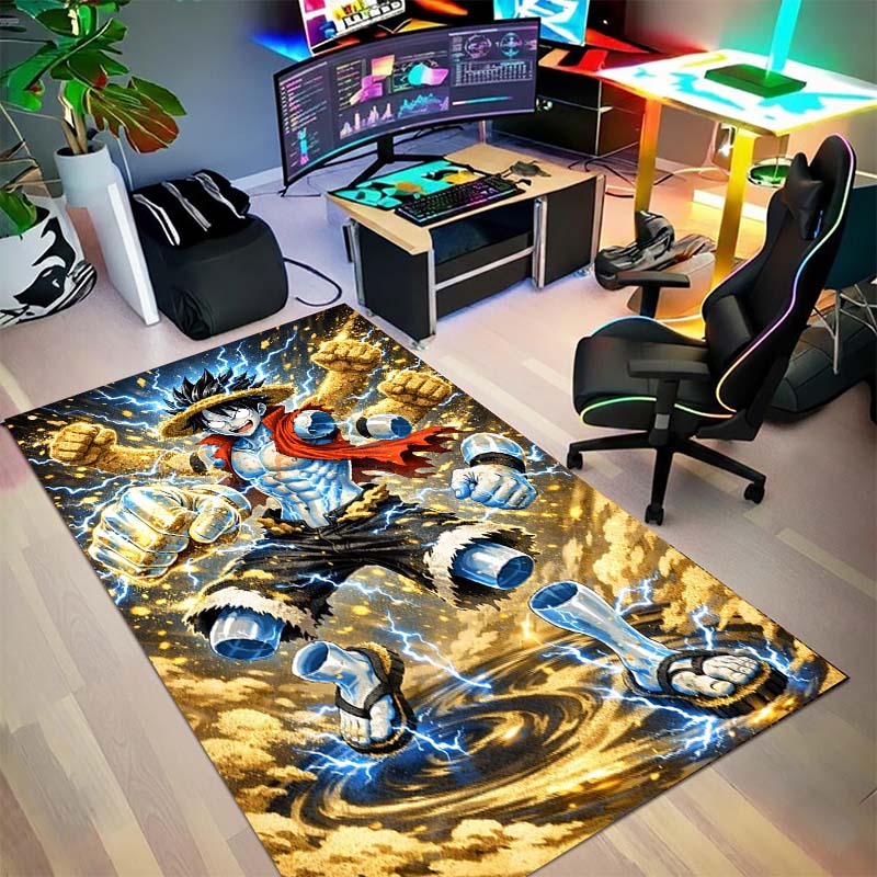 One Piece Luffy Home Large Area Rug Carpet Non Slip Washable Floor Mat Gamer Room Bedroom Decor.