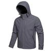 Men's Waterproof Hooded Windbreaker Jacket with Detachable Hood and "EXPLORE" Zip Pocket - Lightweight Outdoor Hiking and Travel Coat.