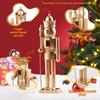 Golden Christmas Nutcracker Wooden Nutcracker Ornament Soldier Handcraft Doll Toy Statues Home Office Desktop Decoration Gift