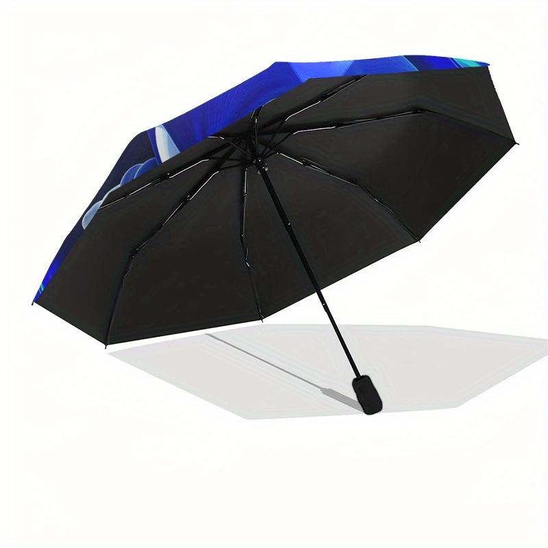 Sonic the Hedgehog Blue Speed Ball T-Shirt Umbrella, Cute Umbrella with Cute Design, Portable 3-Fold Compact Umbrella for Men & Women, Valentine's Day