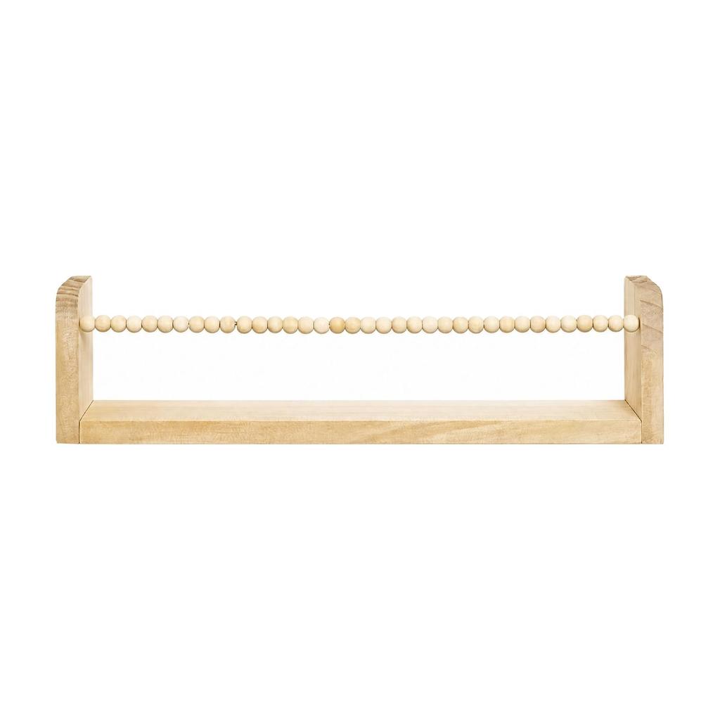 Wall-Mounted Wooden Storage Shelf Child-Friendly Wall with Bead