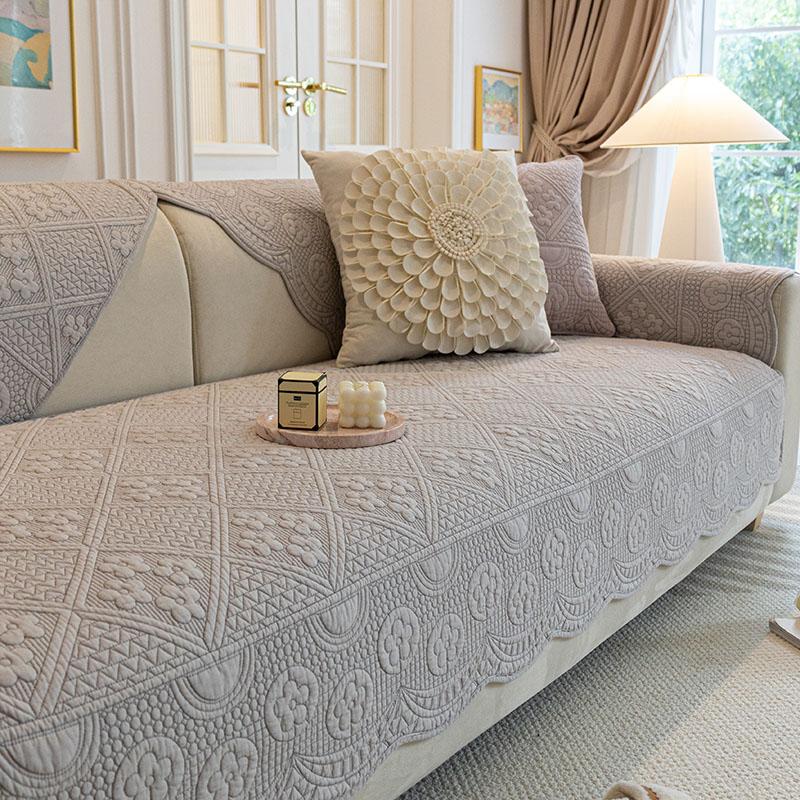 Four Seasons Universal Cotton Sofa Cushion Fabric Anti-Slip Cushion Light Luxury Sofa Cover Simple Sofa Cover Full Cover