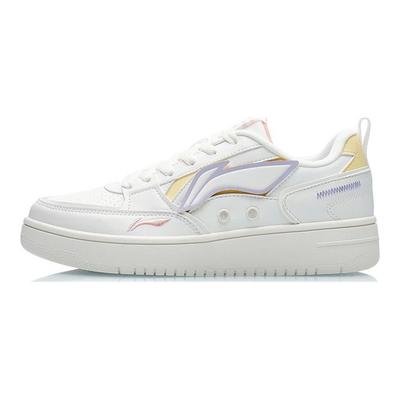 Tênis de Skate de Cano Baixo Antiderrapante Resistente ao Desgaste Absorvente de Choque Feminino Branco AGCS134-2