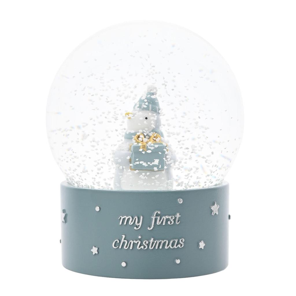 Baby 'My First Christmas' Penguin Water Globe Blue