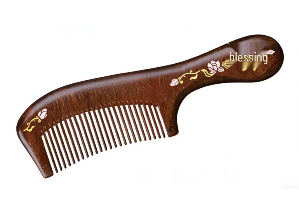 Sandalwood Massage Comb - Portable Wooden Scalp & Meridians Care, Engraved LOGO, Ideal Health Companion Gift