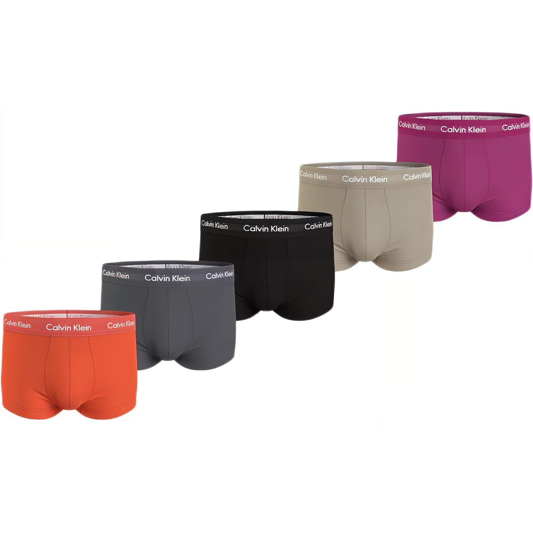 Calvin Klein Low Rise Trunk 5 Pack Comfortable Simple Underwear Men Underwear 000NB2631A-I08 XL