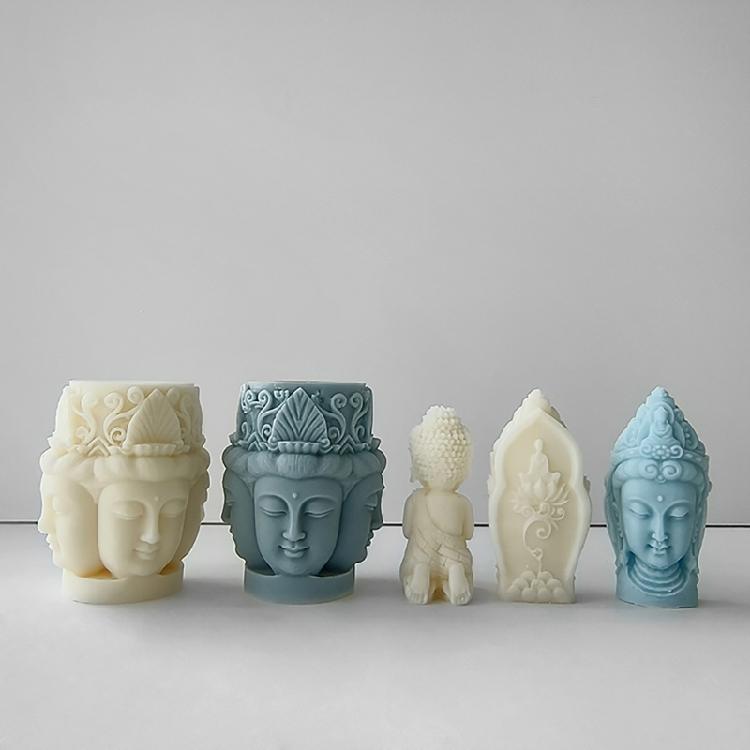 3D Buddhas Candle Mold Handmade Soap Resin Mould DIY Cake Chocolate Silicone Mold