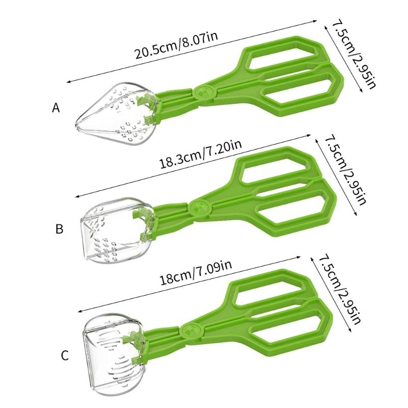 Plastic Insect Capture Tongs For Reptiles Care Feeder Pliers Clear Ergonomic Tool Gentle Feeding Solution Easy Cleaning