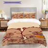 Adorable Capybara Backpack Drink Three-piece set (1 * duvet cover + 2 * pillowcase, without core) 2D Flat Soft and comfortable Bedding set