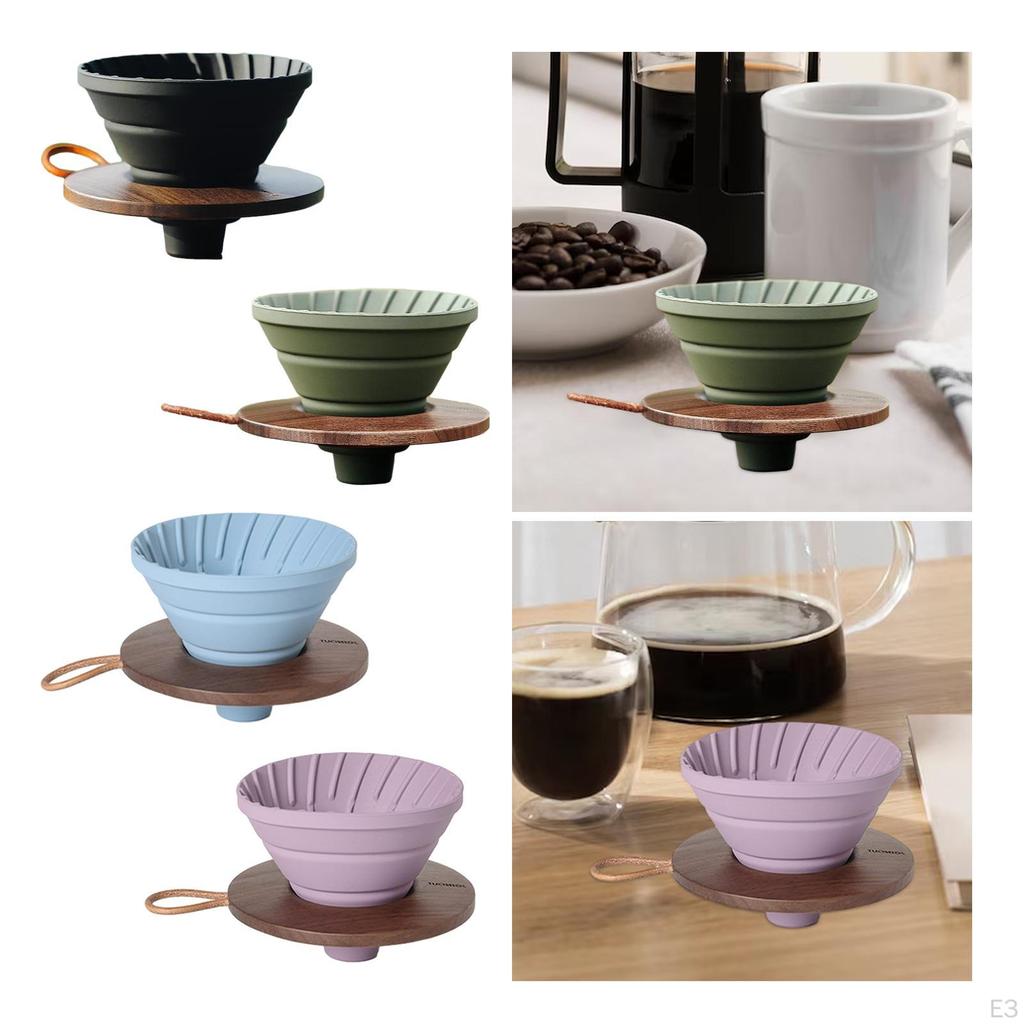 Coffee Filter Cone Silicone Holder Drip for Travel