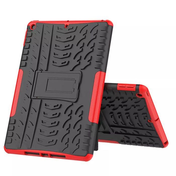 Coque Antichocs pour iPad 7, 8 &amp; 9 (10.2'') - Rouge - Protection optimale - Support intégré