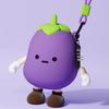 Cute Veggie Mini Coin Purse & Earphone Holder with Dazed Expression - Silicone Pendant for Kids