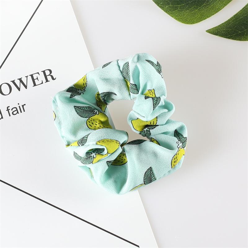 Summer Fruit Pattern Elastic Hair Ties for Women New Trend Scrunchies Ponytail Elastic Hair Bands Hair Accessories