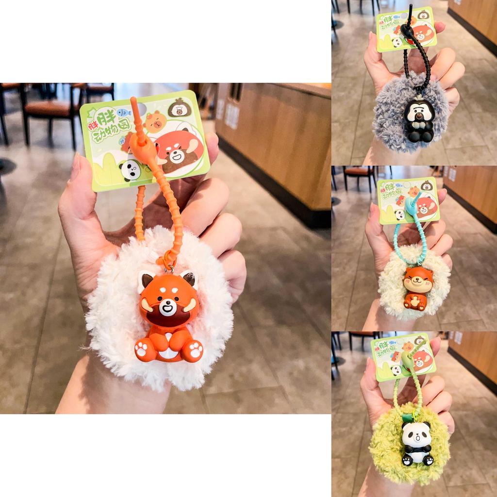 Adorable Plush Keychain For Couples Cute Silicone Animal Keyring Gift