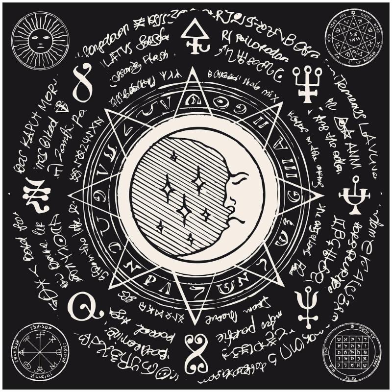 Tarots Tablecloth Rune Divinations Table Cover Astrology Oracles Board Game Mat Square Shape Pendulum Altar Table Cloth