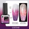 Bouncing Warm Glitter Powder Broken Diamond Glue, Bright And Explosive Glitter Phototherapy Glue Removable Color-Changing Nail Polish Glue Set