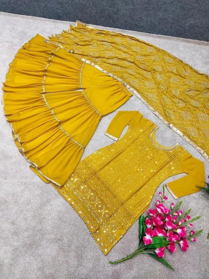 Party Wear Designer Top Sharara Dupatta Set Indian Women Bollywood Salwar Suit Dress