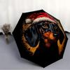1 Stück Weihnachts-Dackel Automatischer Faltregenschirm - Kompaktes 8-Rippen-Design, Langlebiger Kunststoff & Eisen, Leicht für den Täglichen Außenbereich315