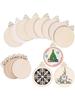 10/50/100PCS Christmas Wooden Ornaments Round Baubles DIY Craft Hanging Decor For Xmas Tree Navidad