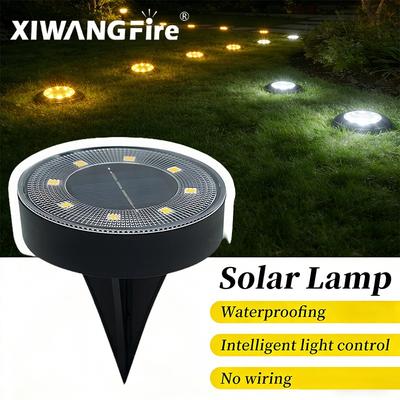 LED Outdoor Solar Power Ground Light IP68 Waterproof Lighting Control Path Deck Lights Yard Driveway Lawn Garden Decoration Lamp