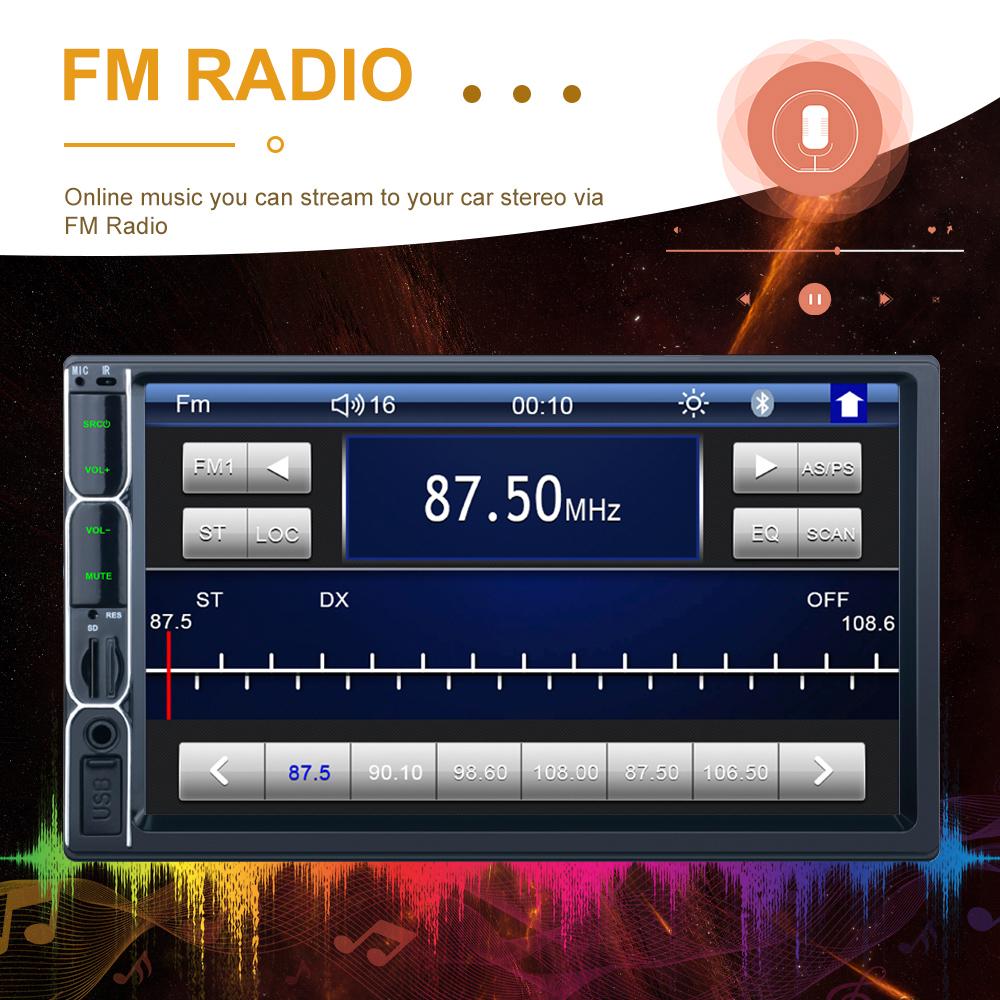 Reakosound 2-Din-Autoradio, 7 Zoll, HD, Autoradio, Multimedia-Player, 2DIN, Touchscreen, Auto-Audio, Autoradio, MP5, Bluetooth, USB, TF, FM, Kamera, 7013