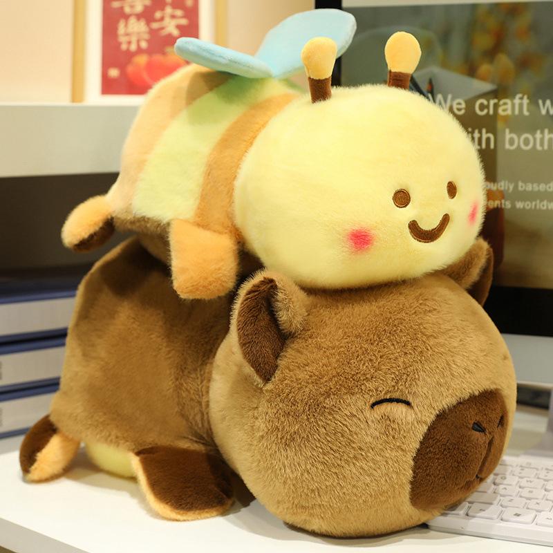Creative Soft Bee Flip Capybara Doll Plush Toy Doll Kapibara Doll Children's Ragdoll Doll