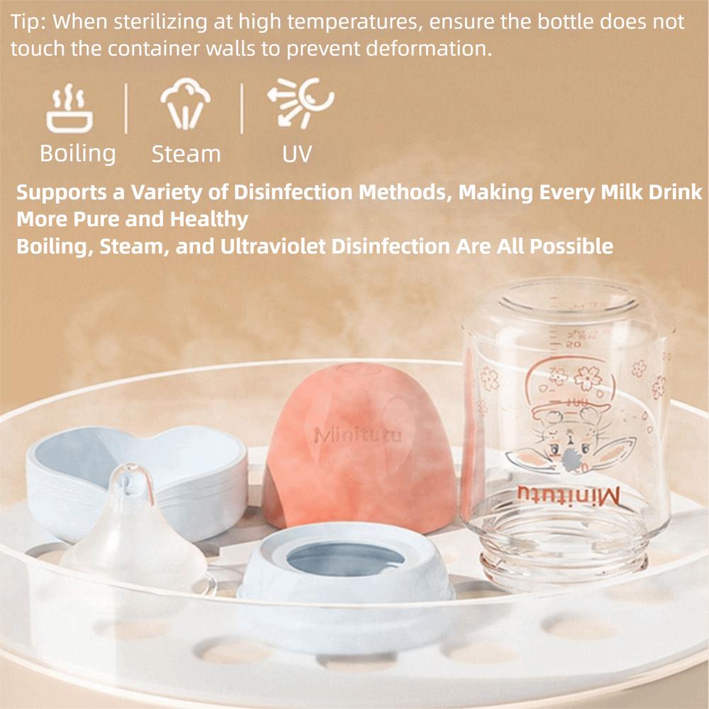 Wide Mouth Newborn Glass Bottle Rabbit Pattern Baby Milk Bottle Transparent