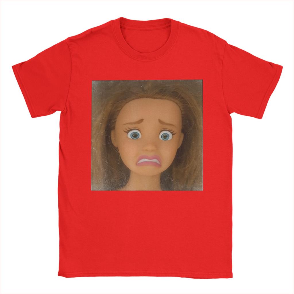 Funny Disgusting Doll Face Meme T Shirt Summer  Cotton TShirts For Men Harajuku Casual Tshirt Short Sleeve Y2K Retro Tees