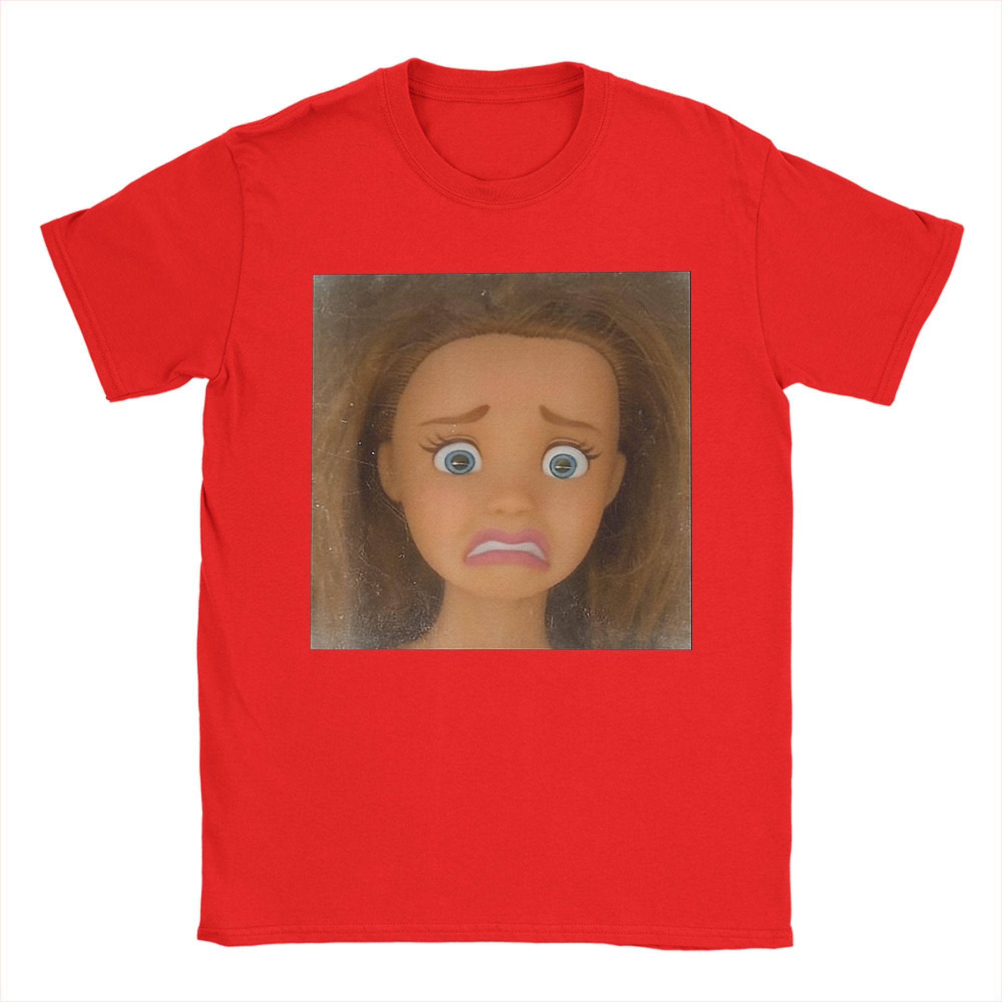 Funny Disgusting Doll face Meme T Shirt Summer  Cotton TShirts For Men Harajuku Casual Tshirt Short Sleeve Y2K Retro Tees S