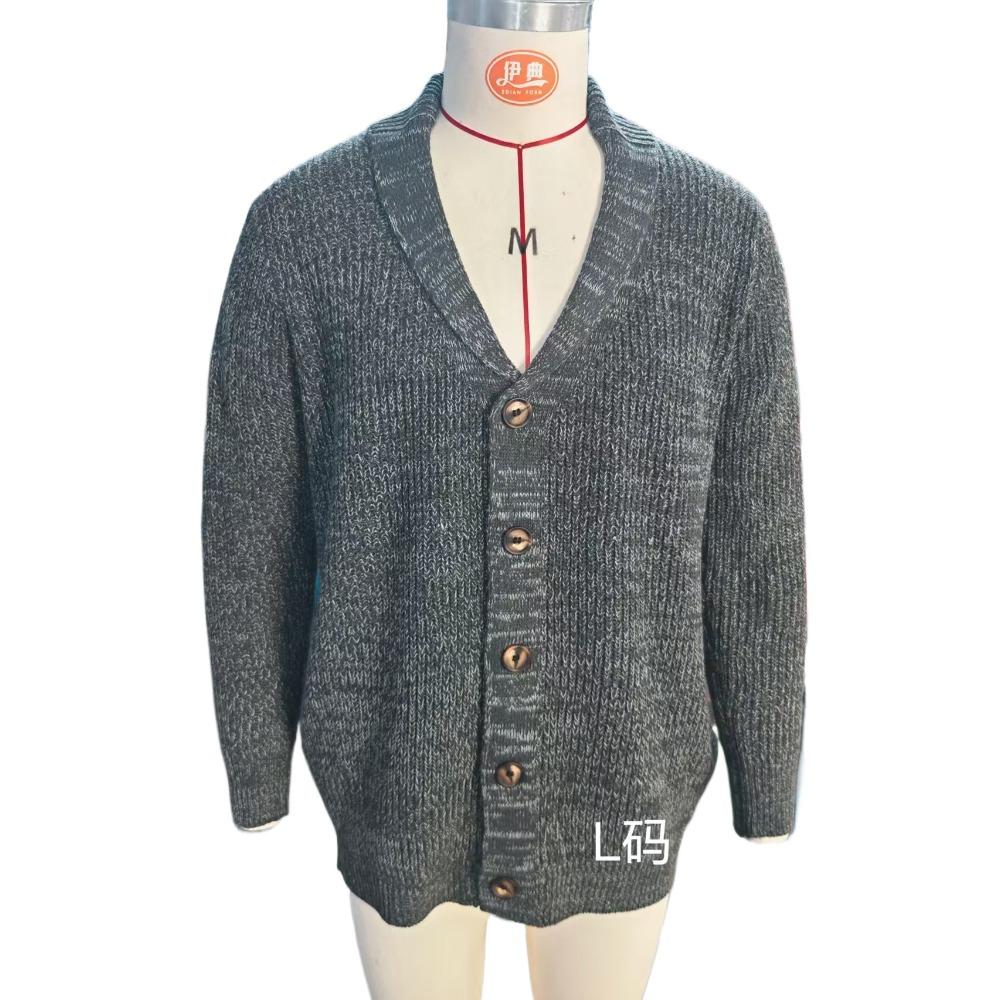 Herbst Winter Herren Cardigan Einfarbige Langarm Slim Fit Strickpullover Mantel Lässige Strickjacke