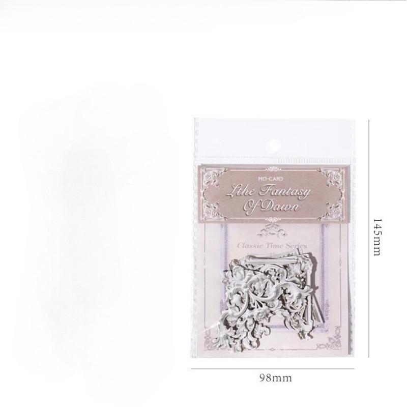 20pcs Vintage Corner Stickers European Style Flower Lace Hollow Materials Scrapbooking Deco Junk Journal Stationery Supplies