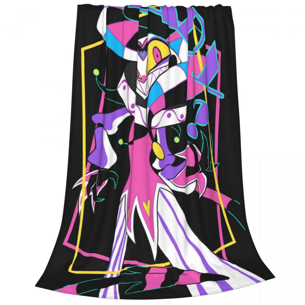 Shy Loona Flannel Throw Blankets Helluva Anime Blanket for Home Bedroom Soft Bedspread