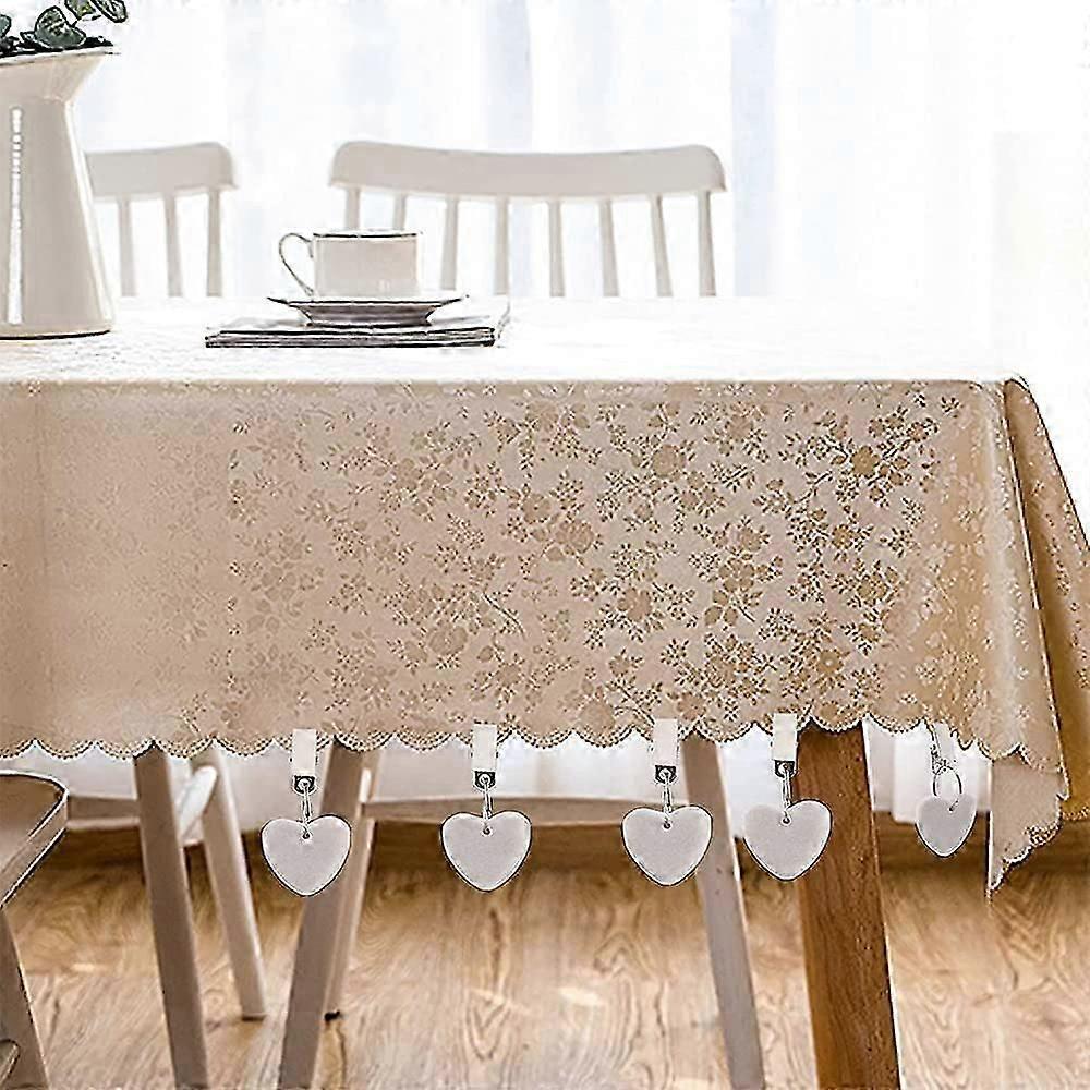 10 Pack Natural Stone Tablecloth Weights Weatherproof Tablecloth Weights with Clip for Garden Picnic Party Kitchen Restaurant
