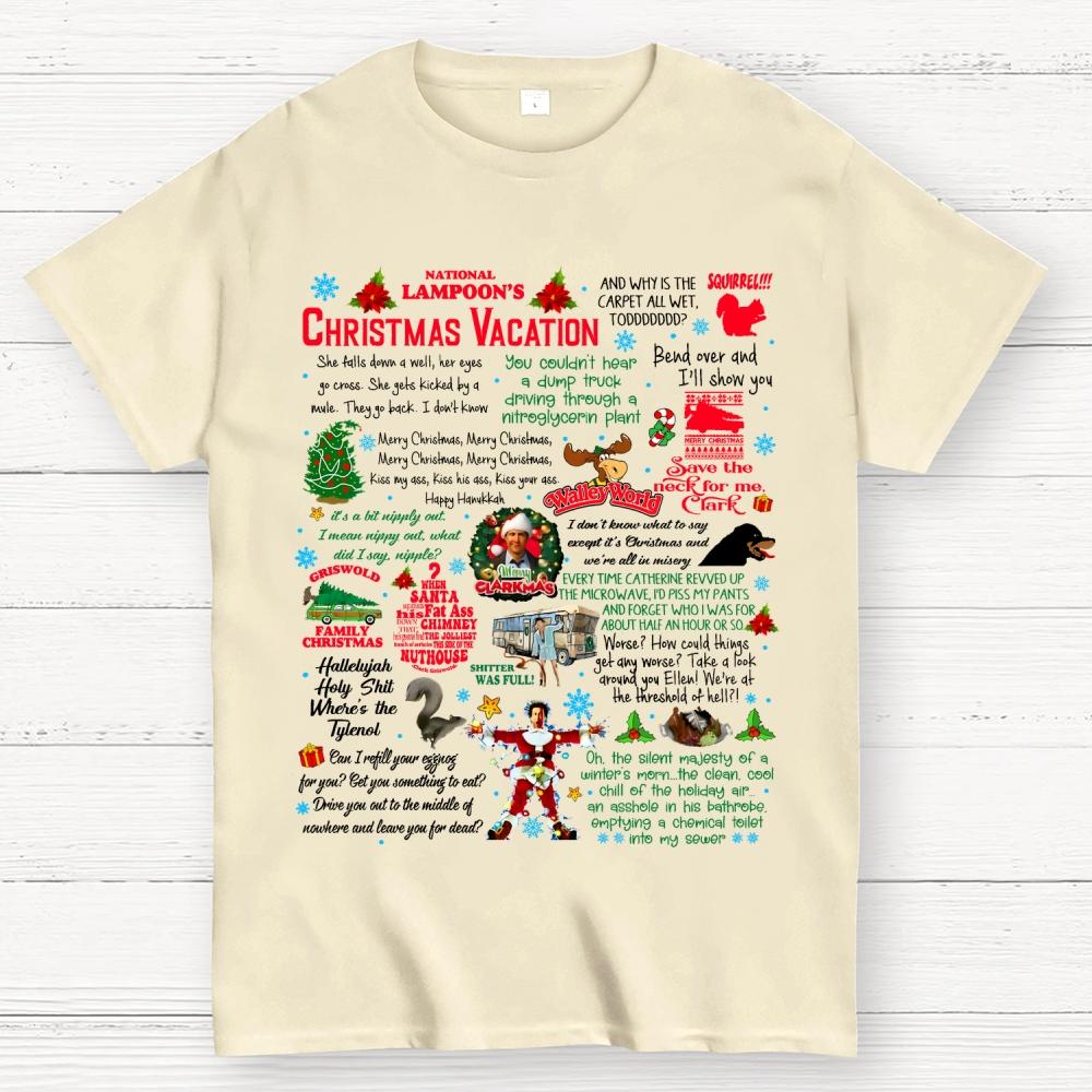 Christmas Vacation Quote Cotton Summer Casual Cool Loose T-Shirt