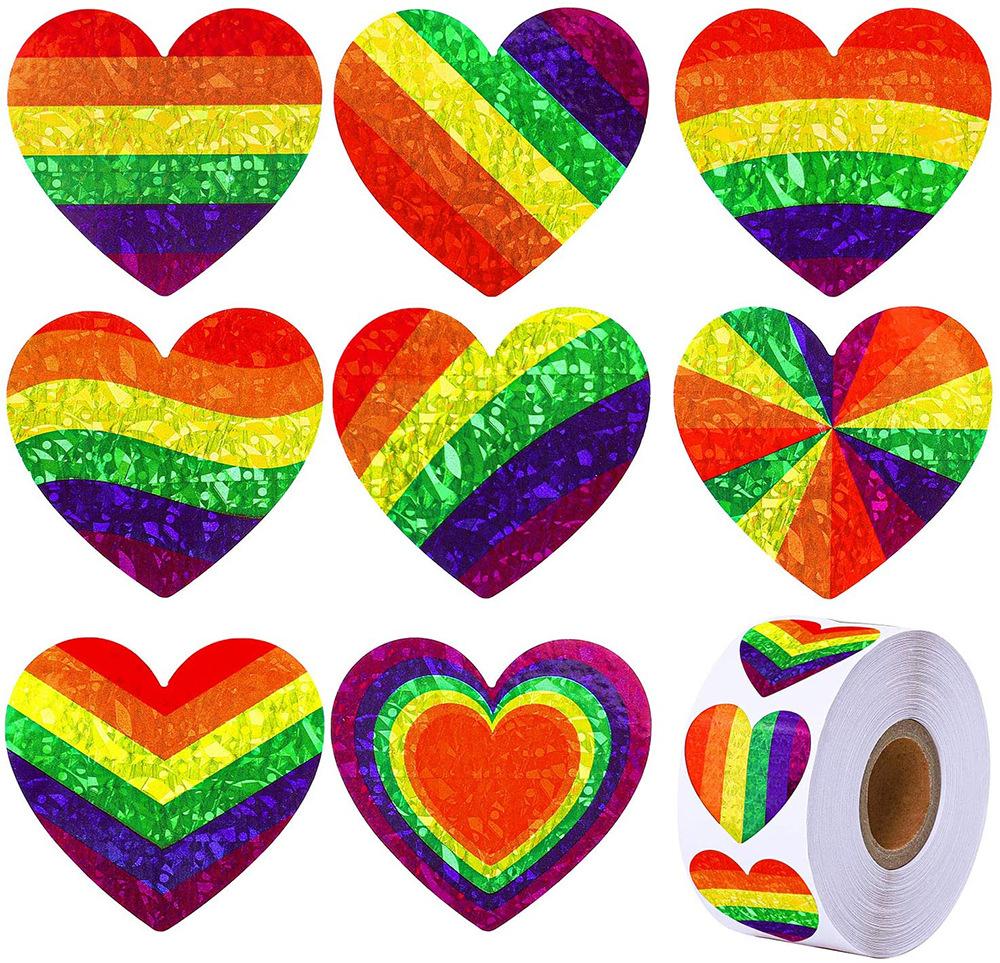 100-500Pcs Top-Grade Valentine'S Premium-Quality Day Top-Grade Stickers Top-Grade Heart First-Class Thank Superior-Grade You Top-Grade