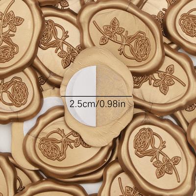25 Pièces Autocollants Cachet de Cire Ovale Rose pour la Saint-Valentin - Autocollants Cachet pour Enveloppe d'Invitation de Mariage