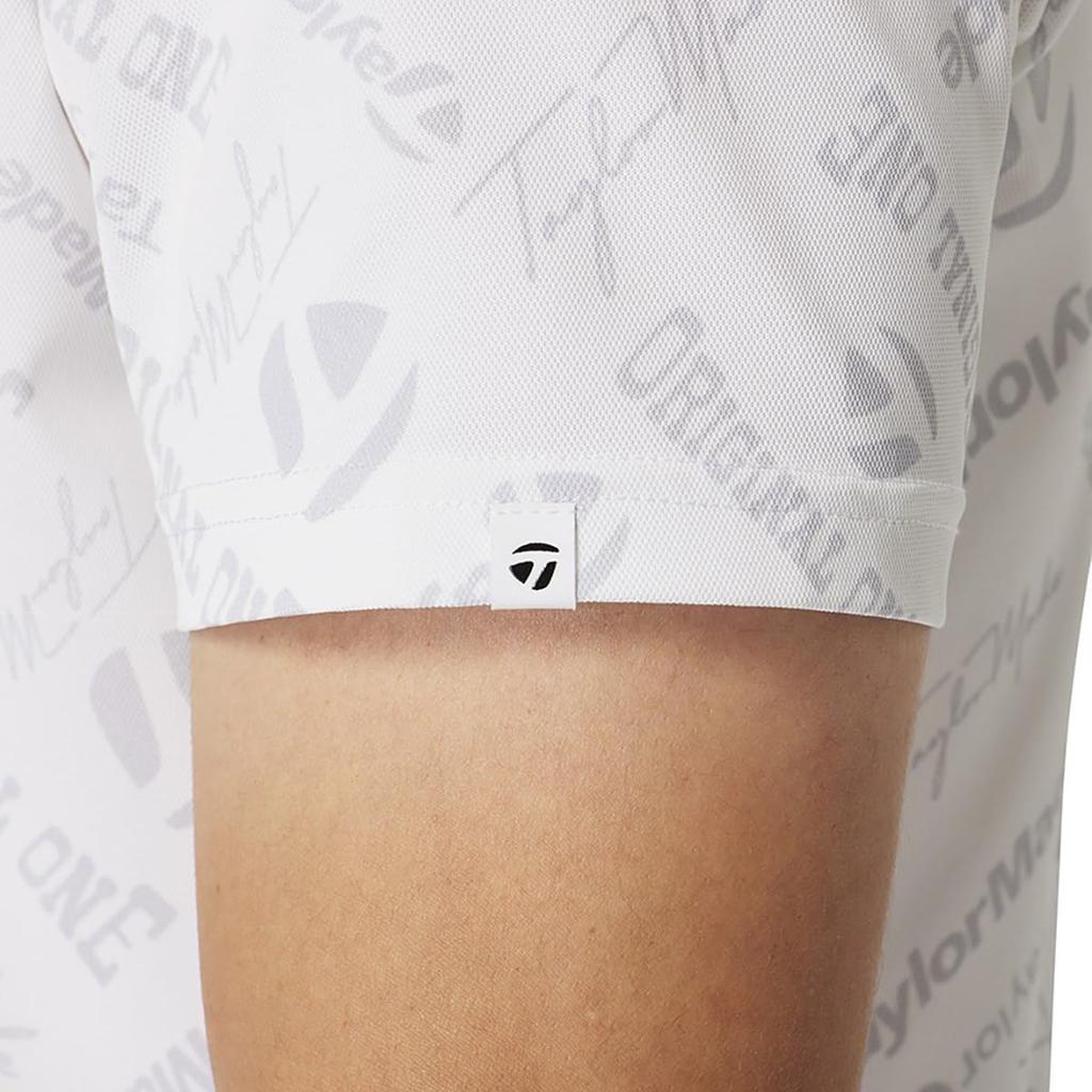TaylorMade Logo Graphic S/S Polo Shirt, White, Size M, Men's, 2025SS UN617