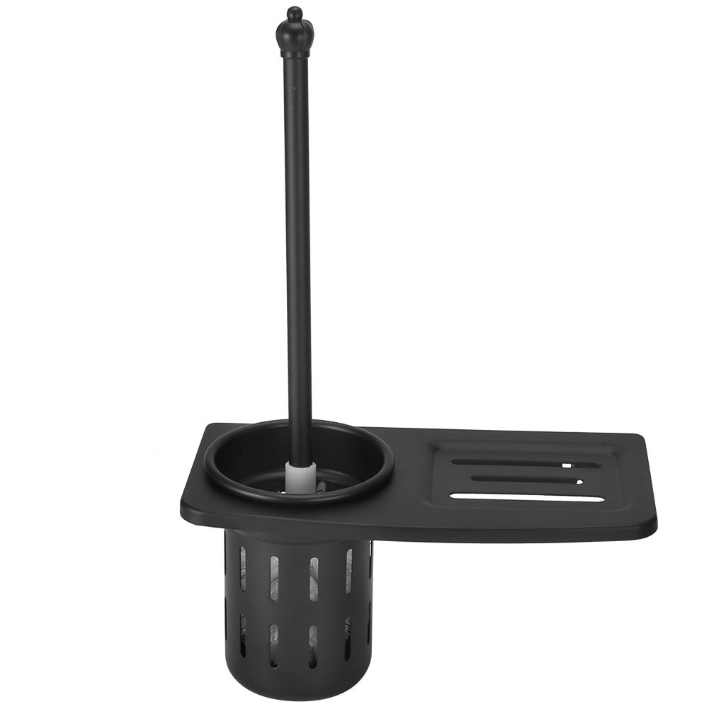 Wall‑Mounted Toilet Brush Holders Home Bathroom Toilet Bowl Cleaning Brush Holders Set(7243B Black )